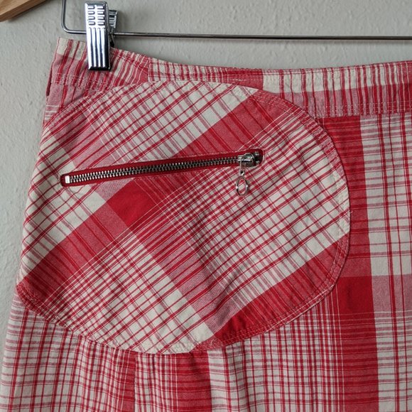Mng Plaid A-Line Skirt with Exposed Zippers Sz 6 - Picture 3 of 8